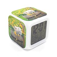 Led Alarm Clock Guinea Pig Animal Pattern Personality Creative Noiseless Multi-Functional Electronic Desk Table Digital Alarm Clock for Unisex Adults Kids Toy Gift
