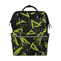 Diaper Bag Backpack Triangles and Points Casual Daypack Multi-Functional Nappy Bags