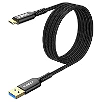 SUNGUY Android Auto USB C Cable, 5FT Braided 3A Fast Charging & 10Gbps Data Transfer USB C CarPlay Cable, Compatible with iPhone 15/15 Pro Max, Galaxy S22 S21 Note 20, Pixel 6 5 (Black)
