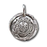 Rosa Mystica Sterling Silver Crown of Thorns Wax Seal Pendant