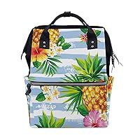Diaper Bag Backpack Summer Pattern On Striped Back Casual Daypack Multi-Functional Nappy Bags