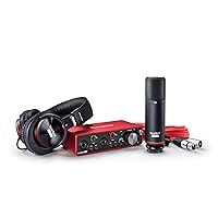 Focusrite Scarlett 2i2 Studio 3rd Gen USB Audio Interface Bundle for the Songwriter with Condenser Microphone and Headphones for Recording, Streaming and Podcasting