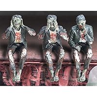 Walking Dead Zombie Undead See Hear Speak No Evil Set of Shelf Sitters Computer Top Statue Figurines