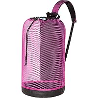 Stahlsac BVI Mesh Backpack: Compact 33L size, great beach bag for dry/wet gear, PINK