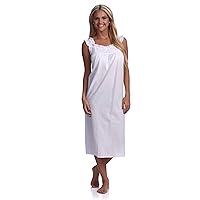Saro Lifestyle Women's White Eyelet-trimmed Cotton Nightgown XL
