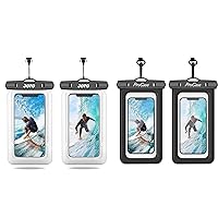 JOTO 2 Pack Floating Waterproof Phone Pouch Bundle with ProCase 2 Pack Universal Floating Waterproof Phone Pouch for Phones up to 7.0