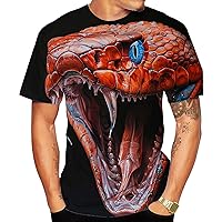 Men's Planet Top 3D Printed T-Shirt Shirt Casual Short-Sleeved T-Shirt Animal Viper
