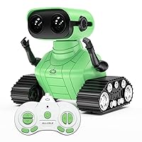 ALLCELE Robot Toys, Rechargeable RC Robot for Boys and Girls, Remote Control Toy with Music and LED Eyes, Gift for Children Age 3 Years and Up - Green