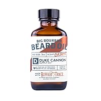 Duke Cannon Big Bourbon Beard Oil - 3 oz | Premium Organic Blend with Apricot Kernel, Argan, and Jojoba Oils | Infused with a Hint of Buffalo Trace Bourbon for a Woodsy, Oak Barrel Scent