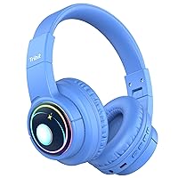 Tribit Kids Bluetooth Headphones with RGB Lights, Starlet02 Safe Sound Tech+ 85dBAVolume Limited, 56H Playtime & HiFi Stereo, Built-in Mic, Over Ear Kids Wireless Headphones for iPad/School/Tablet
