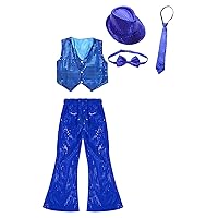 CHICTRY Kids Boys Latin Jazz Modern Dance Outfits Sleeveless Sparkly Sequins Vest and Pant Set Dancewear