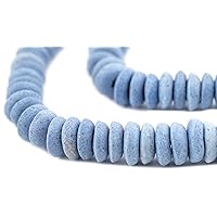 TheBeadChest Carolina Blue Ashanti Glass Saucer Beads (12mm)
