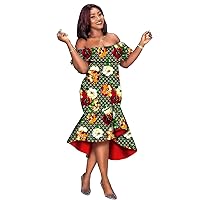 African Dresses for Women Ankara Print Clothing Casual Dashiki Wear Floral Party Gown Wear