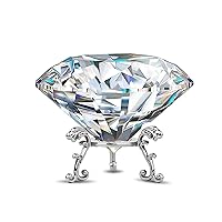 Large Crystal Diamond Paperweight with Stand Jewels Wedding Decorations Centerpieces Home Decor 3.15 inch (Clear)