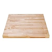 Butcher Block Work Bench Top - 24 x 24 x 1.5 in. Multi-Purpose Maple Slab for Coffee Table, Office Desk, Cutting Board, Bar Table - Natural Finish Table Top and Compatible Base Leg Units by DuraSteel