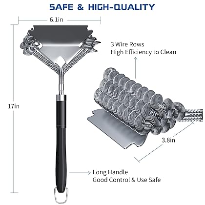 Grill Brush and Scraper Bristle Free, Grill Brush for Outdoor Grill, 17