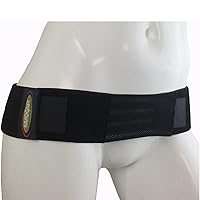 Sacroiliac Joint Lower Back Pelvis Pain Relief Compression Support Belt, 2X-Large Black