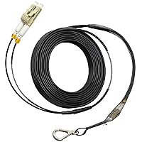 50ft (15 Meters) OM3 LC to LC Outdoor Armored Duplex Multi Mode Fiber Optic Cable Jumper Optical Patch Cord, Multimode (50/125) with Pulling Eye Kit Installed on one end