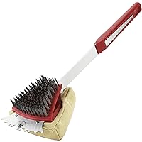 GRILLGEN Grill Brush and Scraper, BBQ Cleaning Brush for Outdoor Grill, Steam Cleaner Brush, Heavy Duty Double Sided Grill Brush, Cleaning Accessories for Porcelain, Cast Iron, Stainless Steel Grates