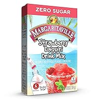 Margarita Singles To Go - Strawberry Daiquiri Flavored Non-Alcoholic Powder Sticks Drink Mix, 6 Count Per Pack (Pack of 6)