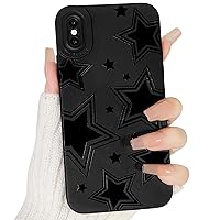 Compatible for iPhone Xs Max Case Cute Cool Star Black Design for Girls Women Soft TPU Shockproof Protective Girly for iPhone Xs Max-Black Star