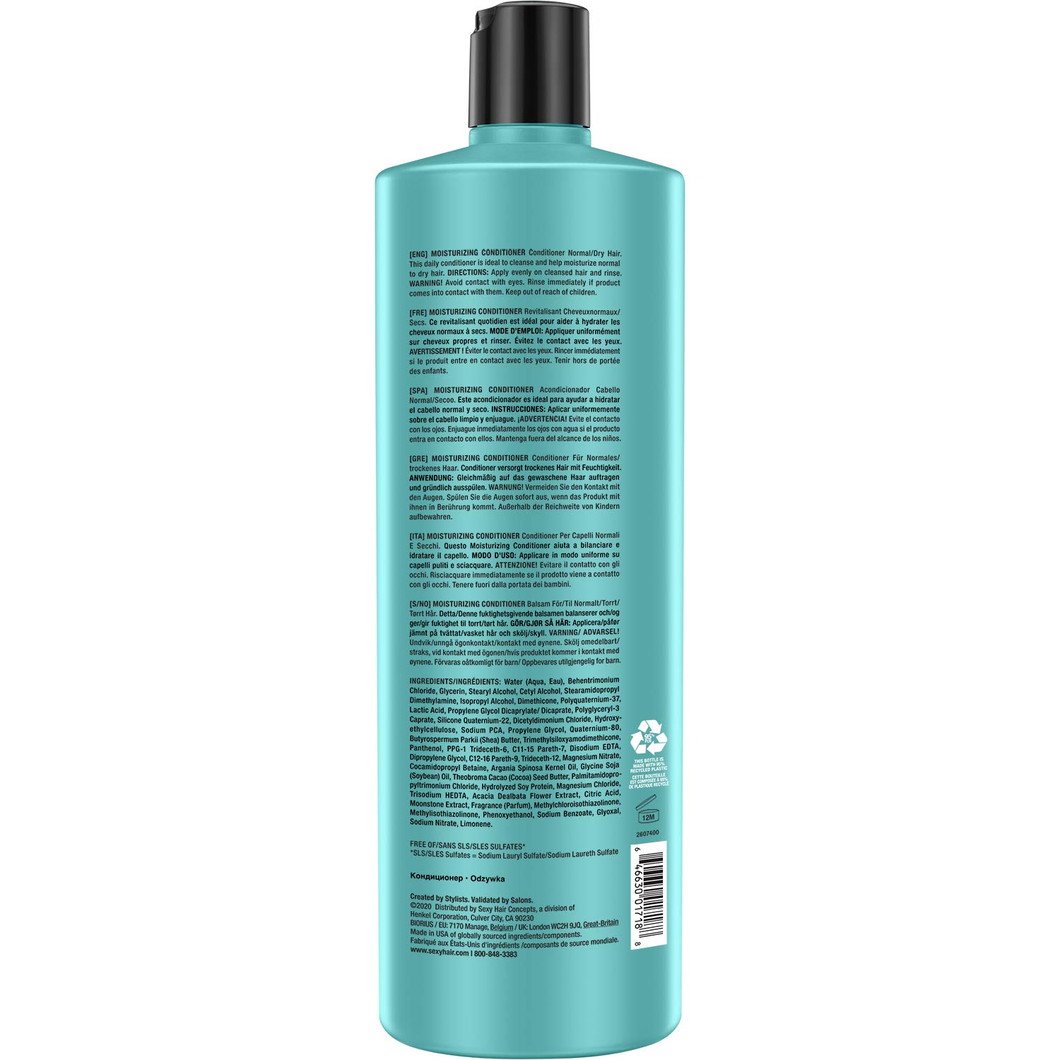 SexyHair Healthy Moisturizing Shampoo/Conditioner | Moisture, Slip, Detangling, and Shine | SLS and SLES Sulfate Free