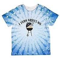 I Turn Grills On Blue All Over Toddler T Shirt Multi 2T