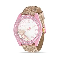 Betsey Johnson Women's Watch Alloy Case Glitter Band Floating Charms Crystal Dial