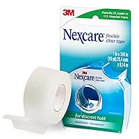 Nexcare Flexible Clear Tape, Waterproof Transparent Medical Tape, Secures Dressings and Catheter Tubing - 1 In x 10 Yds, 1 Roll of Tape