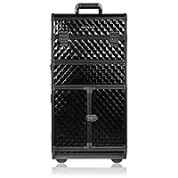 SHANY REBEL Series Pro Makeup Artists Rolling Train Case - Trolley Case - Curious Black Cat