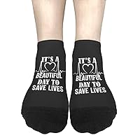 It's A Beautiful Day To Save Lives Athletic Socks Women No Show Sock Women's