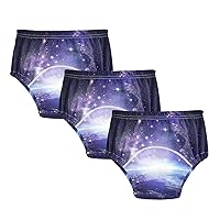 ALAZA Space at Night Cotton Potty Training Underwear Pants for Toddler Girls Boys, 2t, 3t, 4t, 5t