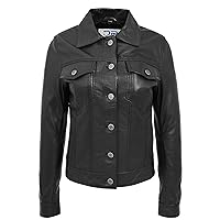 DR213 Women's Retro Classic Levi Style Leather Jacket Black