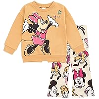 Disney Minnie Mouse Mickey Mouse Fleece Sweatshirt & Flare Leggings Outfit Set Infant to Big Kid Sizes (18 Months - 10-12)
