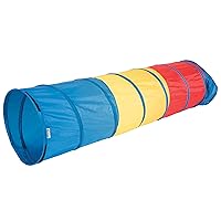 Pacific Play Tents Kids Find Me Multi Color 6 Foot Crawl Tunnel - Red, Yellow & Blue, 6'L x 19