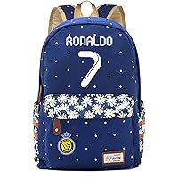 Cristiano Ronaldo Canvas Bookbag Lightweight Graphic Backpack CR7 Large Travel Daypack