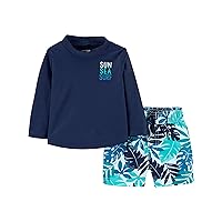Simple Joys by Carter's Toddlers and Baby Boys' Swimsuit Trunk and Rashguard Set