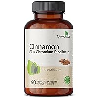 Futurebiotics Cinnamon Plus Chromium Picolinate Supplement, High Potency Chromium, Non-GMO, 60 Vegetarian Capsules