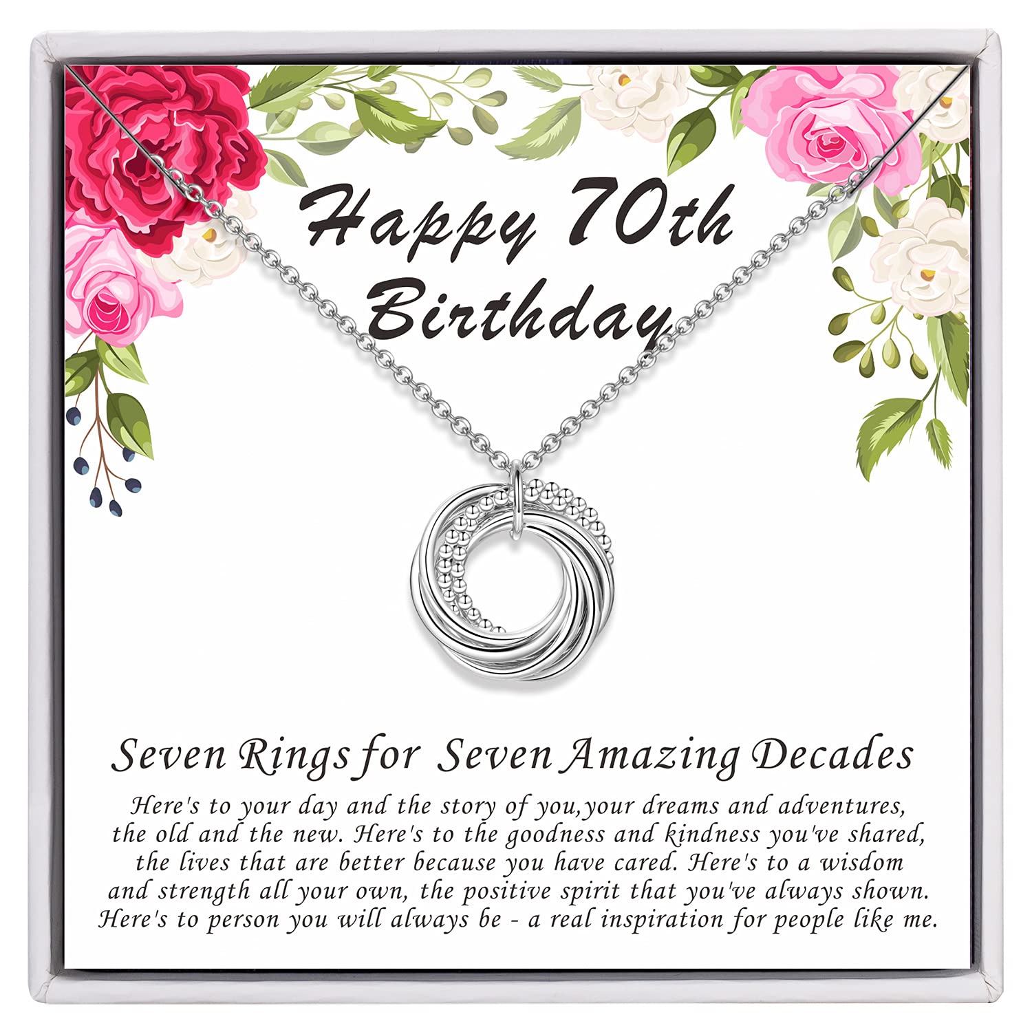 70th Birthday Gift for Women | Rose Gold Necklace | 70th Birthday Gift -  MarciaHDesigns