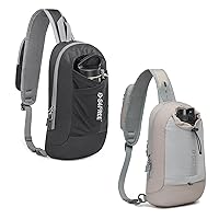 G4Free Sling Bag RFID Blocking Lightweight Crossbody Backpack Chest Shoulder Bag for Travel Sports Running Hiking (Black+Grey)