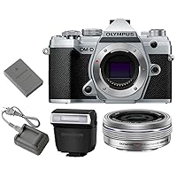 Olympus OM-D E-M5 Mark III Mirrorless Digital Camera Body + M.Zuiko Digital ED 14-42mm f/3.5-5.6 EZ Lens (Silver)