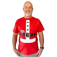 Men's Santa Claus Shirt Costume Suit T-Shirt - Novelty Holiday Humor Christmas Outfit Santa Shirts for Men