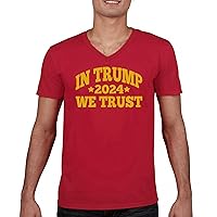 in Trump We Trust 2024 V-Neck T-Shirt Donald My President MAGA First Make America Great Again Republican FJB Tee