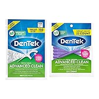 DenTek Triple Clean Floss Picks | No Break Guarantee | 150 Count and DenTek Slim Brush Interdental Cleaners | Brushes Between Teeth | Mouthwash Blast Flavor | 32 Count (packaging may vary)