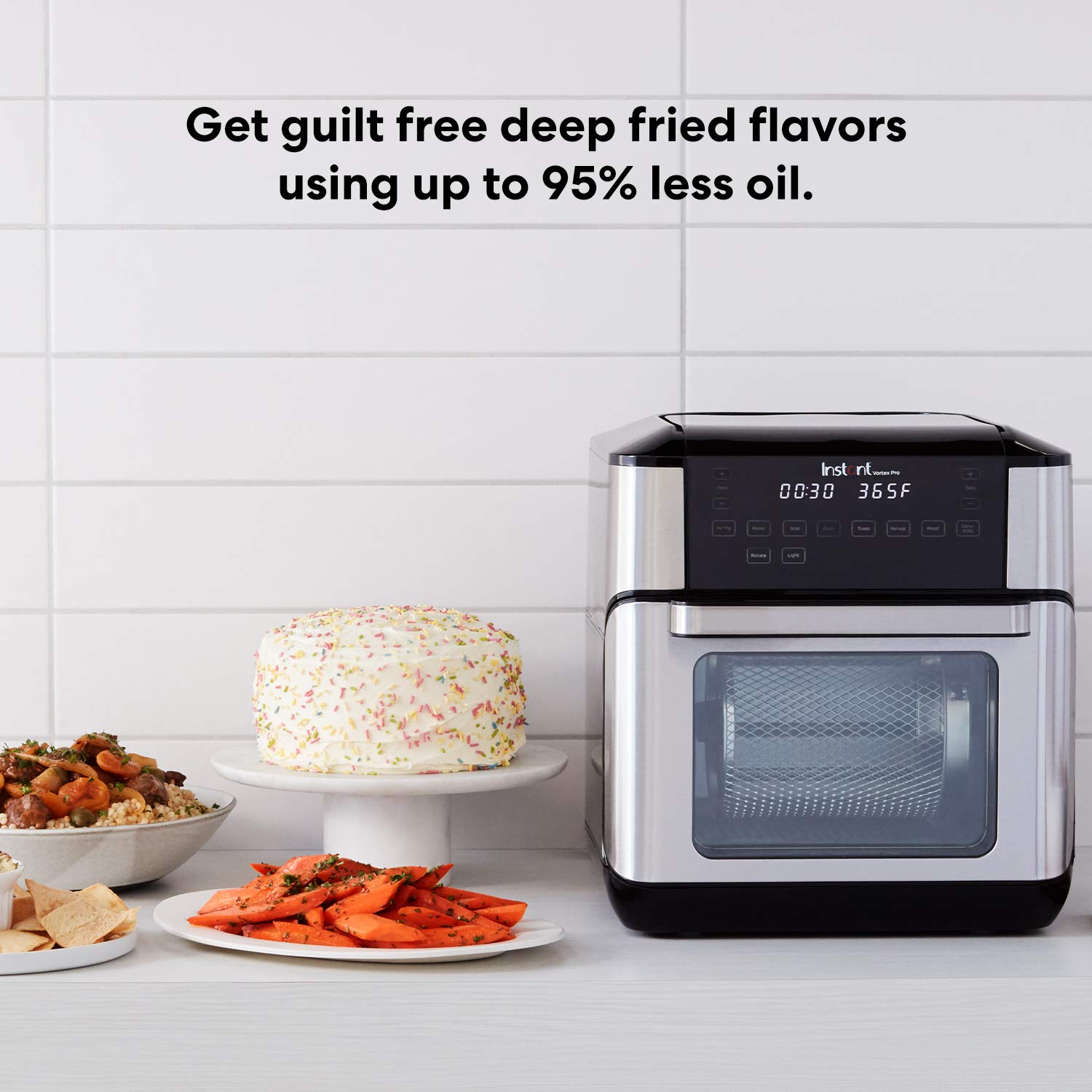Instant Vortex Pro Air Fryer, 10 Quart, 9-in-1 Rotisserie and Convection Oven, From the Makers of Instant Pot with EvenCrisp Technology, App With Over 100 Recipes, 1500W, Stainless Steel