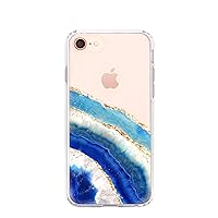 iPhone Case Designed for The Apple iPhone SE, 8/7, Siren (Blue Marble) - Military Grade Protection - Drop Tested - Protective Slim Clear Case