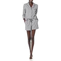 Amazon Essentials Women's Lightweight Woven Flannel Pajama Set with Shorts