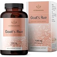 HERBAMAMA Goat's Rue Capsules - Galega Officinalis Nutritional Supplement - 1200 mg, 250 Capsules - Promotes Milk Flow, Lactation & Mammary Tissue Development - Non-GMO Support for Breastfeeding