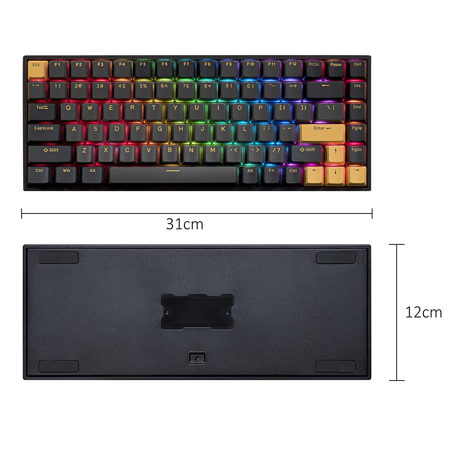 ONE METER 75% Wireless Mechanical Keyboard, Hot Swappable Mechanical Gaming Keyboard with Gateron G-Pro Switch and PBT Keycaps RGB LED Backlit