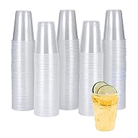 Turbo Bee 300 Pack 7 OZ Clear Plastic Cups，Disposable Drinking Cups,7 Ounce Cups-Party Cups Water Cups Ideal for Whiskey, Drinking Tasting